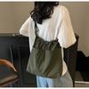 Soft Nylon Vertical Shape Shoulder Bag With Flap Closure For Daily Outings