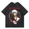 Gintama Manga Graphic Tshirt Sakata Gintoki Printed T Shirt Vintage Washed Oversized Tshirt Mens Clothing Short Sleeve Tees
