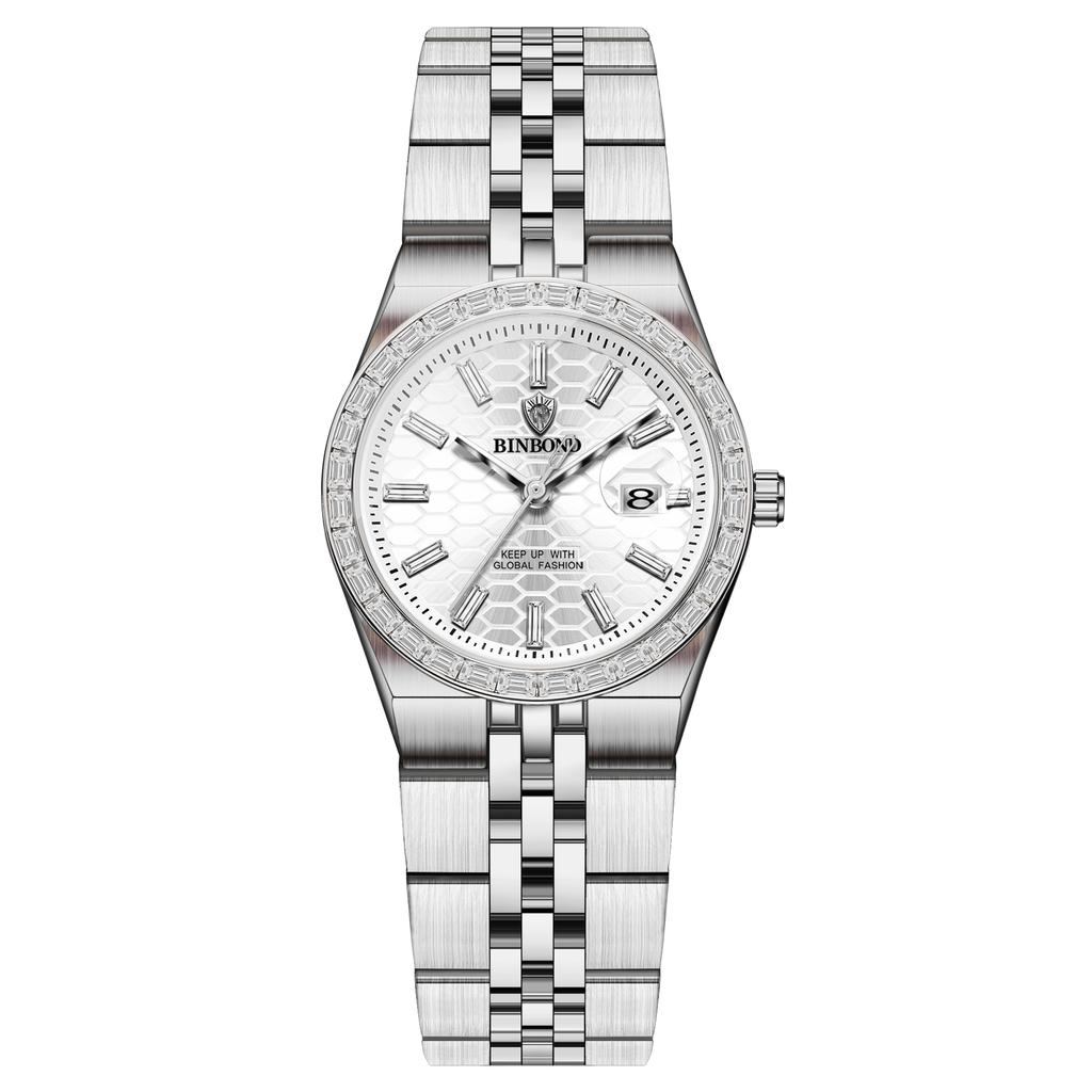 Ladies Casual Quartz Wristwatch Accurate Luxury Waterproof Steel Strap Auto Date Fashion Watch for Women