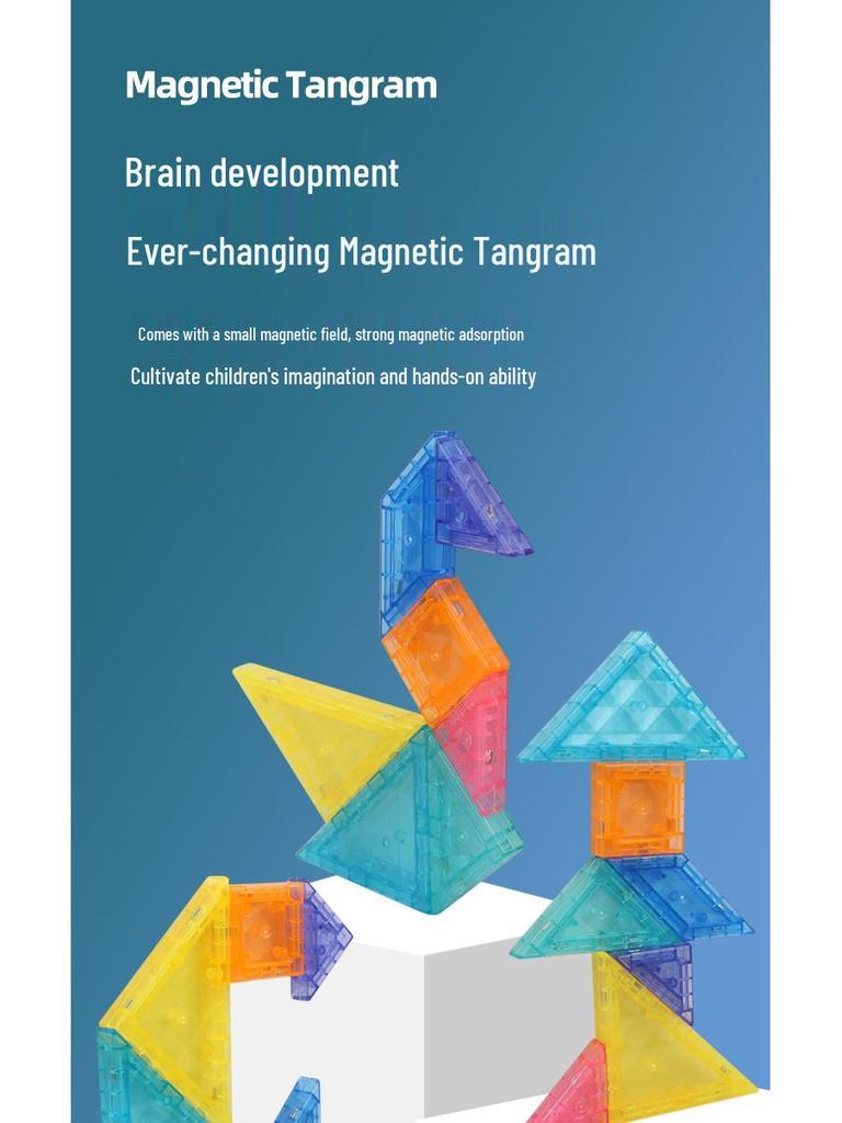 Puzzle Tangram Magnetic 3D pentru Educația Copilăriei Timpurii