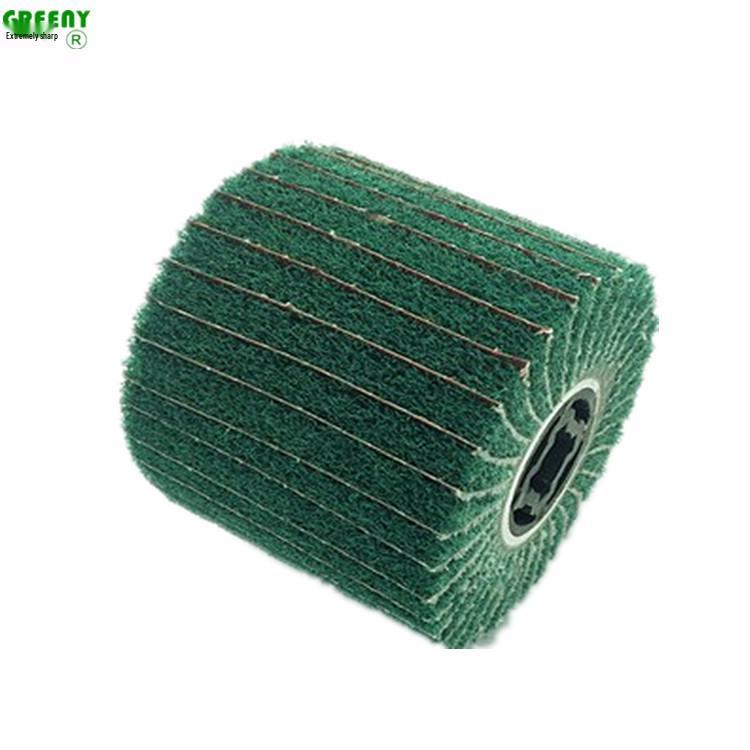 Green Sand-Embedding Stainless Steel Wire Drawing and Polishing Wheel 8698