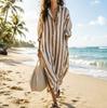 European and American New Fashion Summer Explosion Striped Long Women's Cardigan Fashion Dress Loose