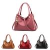 Stylish Soft Leather Mom Bag Large Capacity Trendy Handbag For Women In Wine Red Color