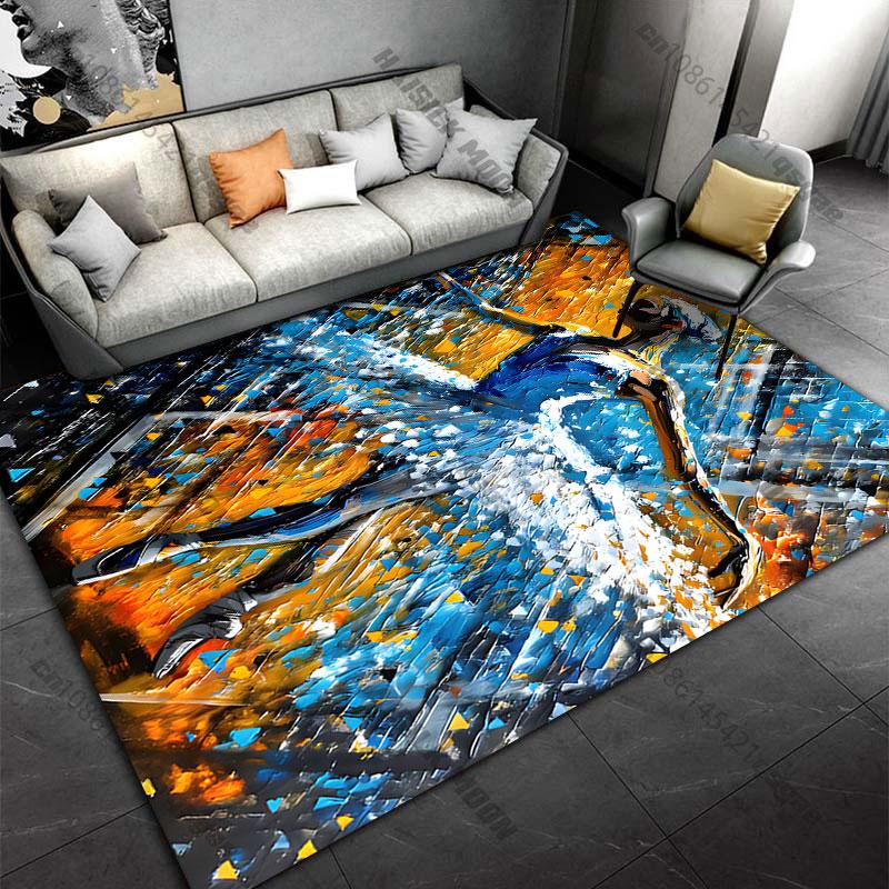 Ballet dancer vibrant artistic expression carpet Yoga living room room decor children's crawling mat doormat area rug