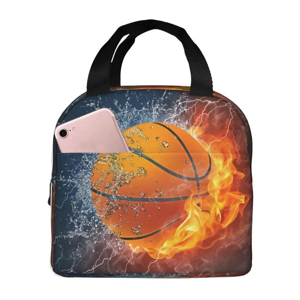 Basketball Thermal Insulation Bag Cartoon Game Sports To Print Children Boys And Girls Lightweight Portable Meal Bag