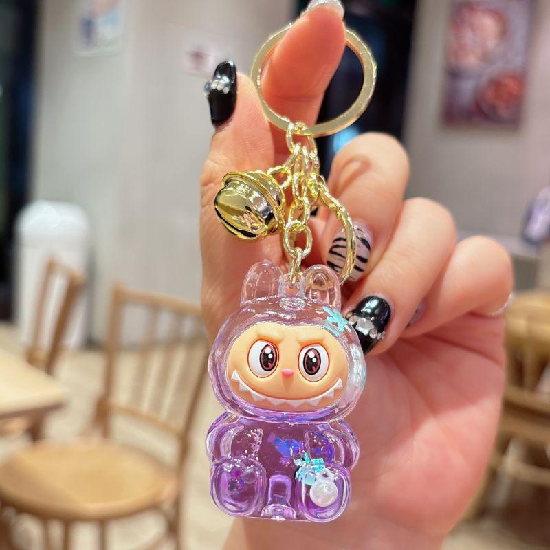 Cartoon Oil Keychain Cute Bunny Bag Small Pendant Internet Celebrity Quicksand Keychain
