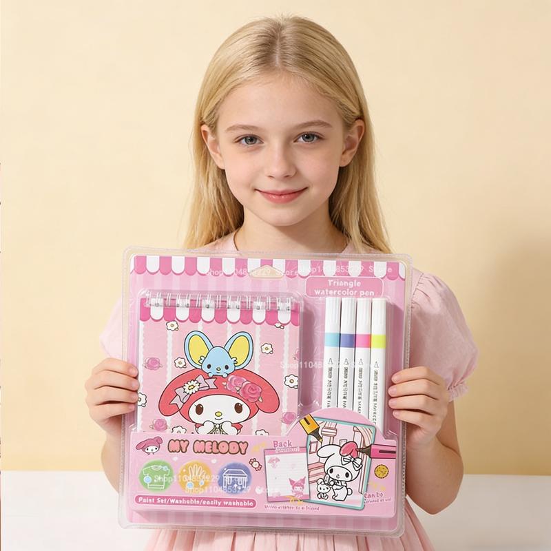 Popular Salling  Coloring Drawing Book & Cloloring Pen | Cute Kuromi Coloring Stationery Set | Drawing Supplies Birthday Present