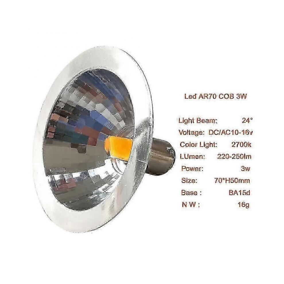 2x 3W 12V 2700K LED AR70 Ba15d Reflector Spot Lights To Replace 25W Halogen