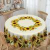 1 Piece Bright Sunflower Tablecloth - Polyester Fabric, Rectangular/Round, Spring/Summer Blooming Flower Design