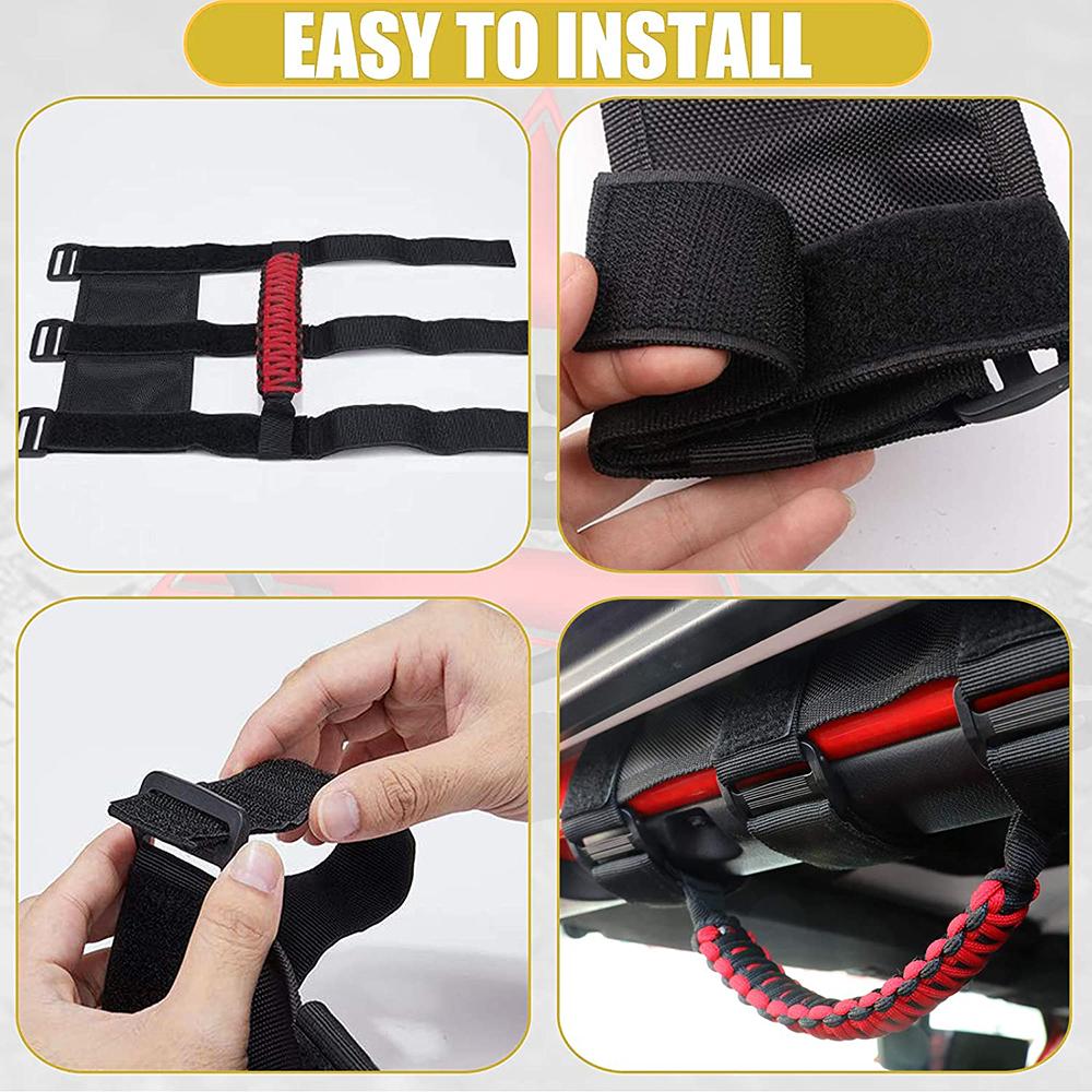 2pc Grab Handles for Jeep Wrangler Heavy Duty Roll Bar Grab Handles for 1955-2020 Jeep Wrangler CJ YJ TJ JK& 2020 Jeep Gladiator