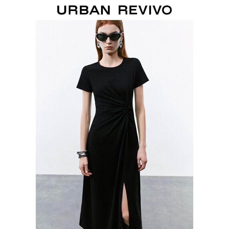 UR2026 Women s Elegant Pintuck Slim Dress S