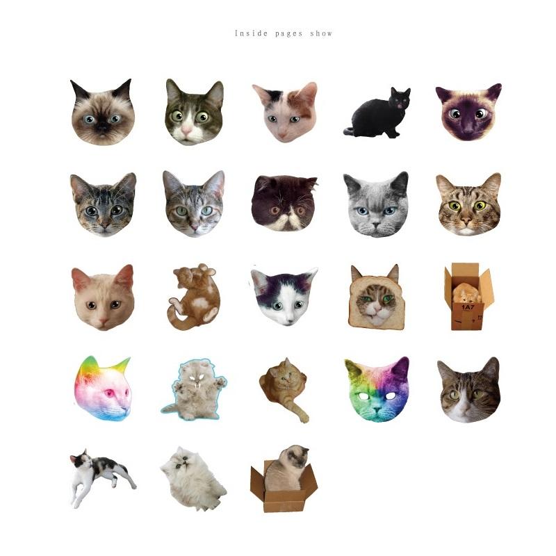 46pcs Cat Apprecia Stickers Set Mini Cute Cartoon Sticker Diary Album DIY Decoration Adhesive Gift Seal