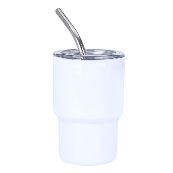 1/6Pcs Stainless Steel Tumbler Shot Glass with Straw Lid 90/150ml Mini Multi-Purpose Cup for Cocktails Coffee Whiskey Portable Beverage Container for