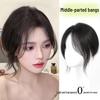 Women's Fluffy Clip-In Real Hair Top Wig with Natural Bangs to Cover Hairline and Conceal Gray Hair.