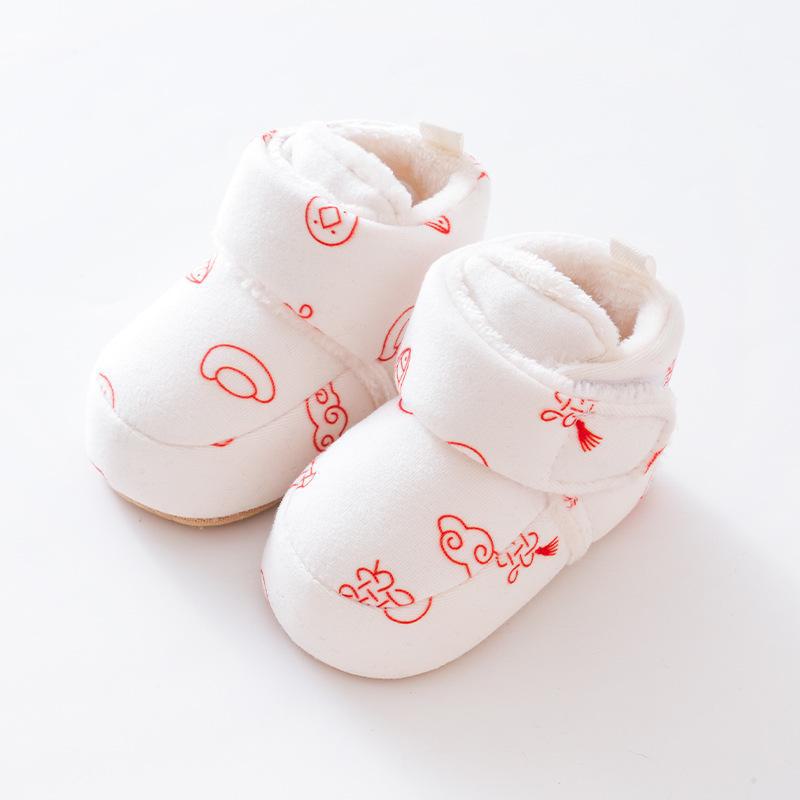 

Зимние детские нескользящие хлопковые туфли с мягкой подошвой и рисунком из мультфильма Size 11 белый