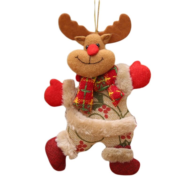 Merry Christmas Ornaments Doll Hanging Ornaments Cute Plush Doll Santa Claus Snowman Pendant Xmas Tree Diy Decoration