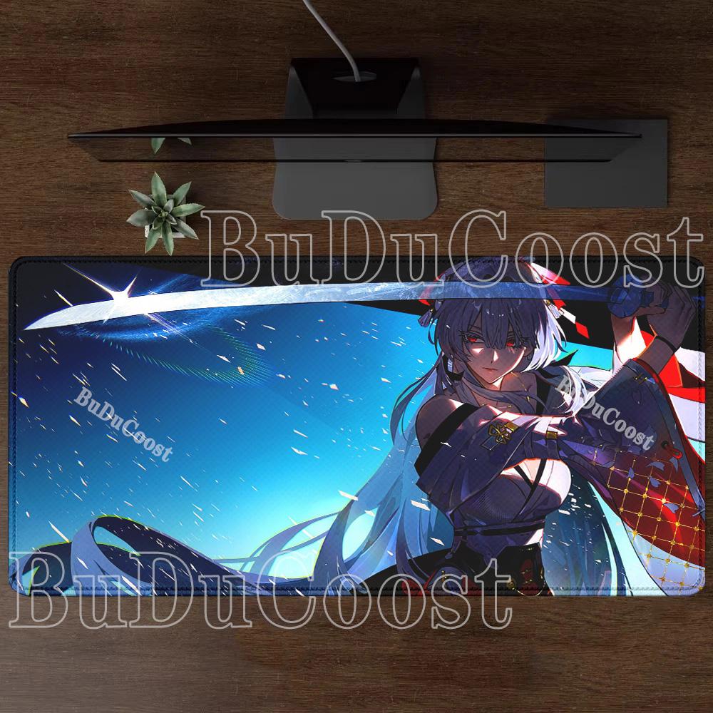 Hiyuki Gaming Wuthering Waves Mousepad Computer Office Accessorie Keyboard Mouse Pad Anime Sexy Girl Rubber HD Printing Desk Mat