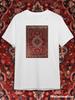 TeeSensation White Crew Neck Short Sleeve T-Shirt with Persian Oriental Carpet Rug Pattern Print