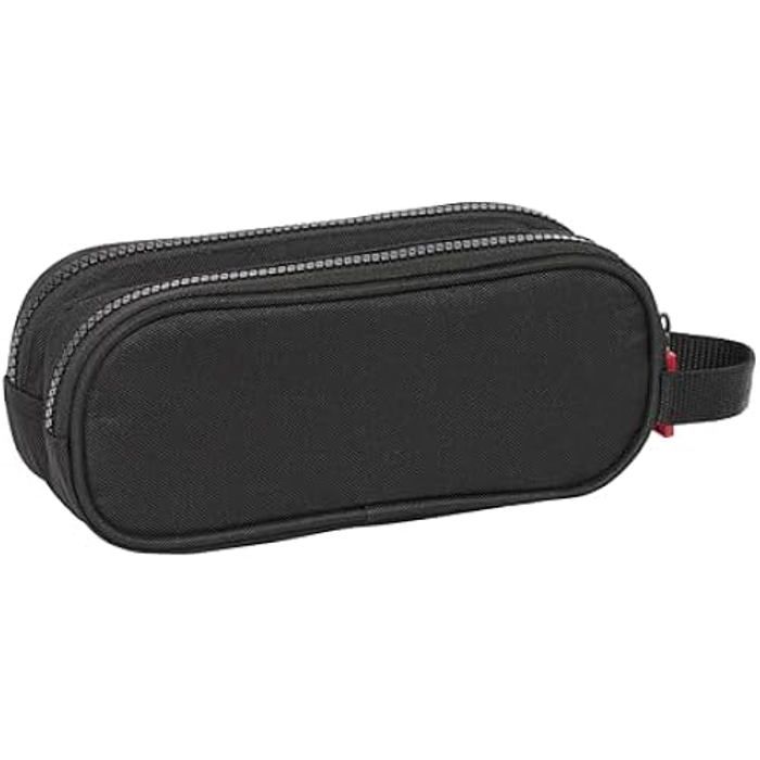 Trousse scolaire - SAFTA - F.C. Barcelona - Noir - Double fermeture éclair - Résistante