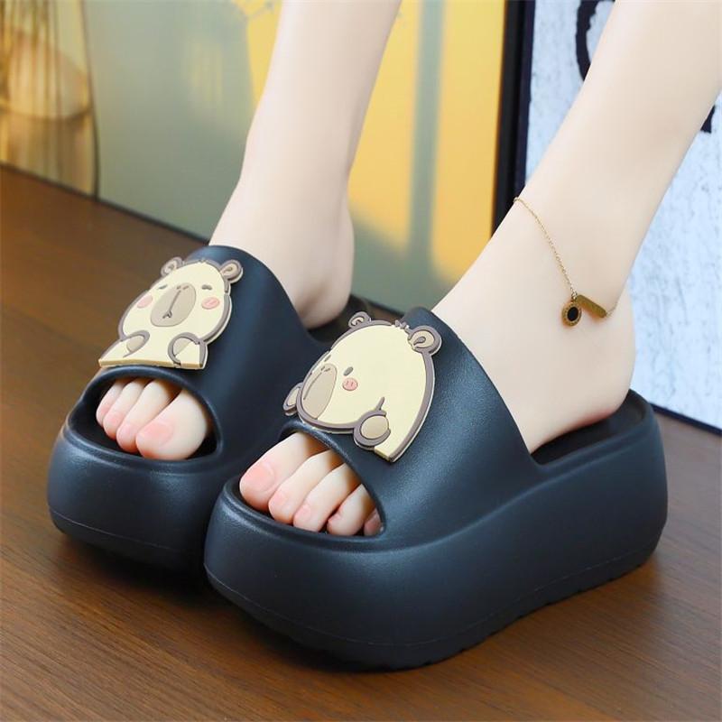 Fashion Shoes Slippers Flat Beige Heeled Sandals Platform Luxury Slides Black Designer High Rubber House Slippers Platform Shoes Slides