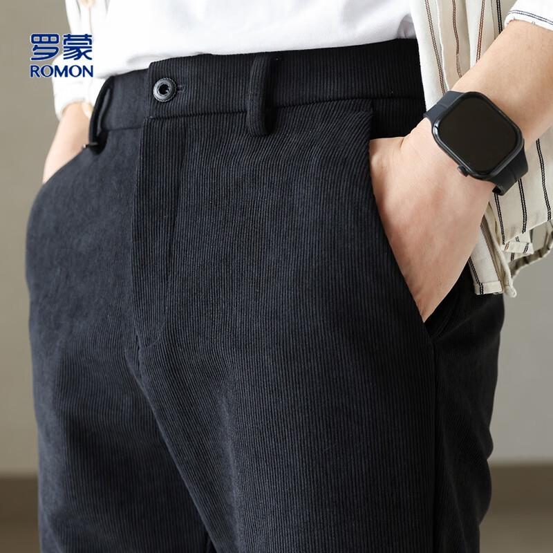 Romens Men's Merino Wool Blend Straight-Leg Casual Business Pants