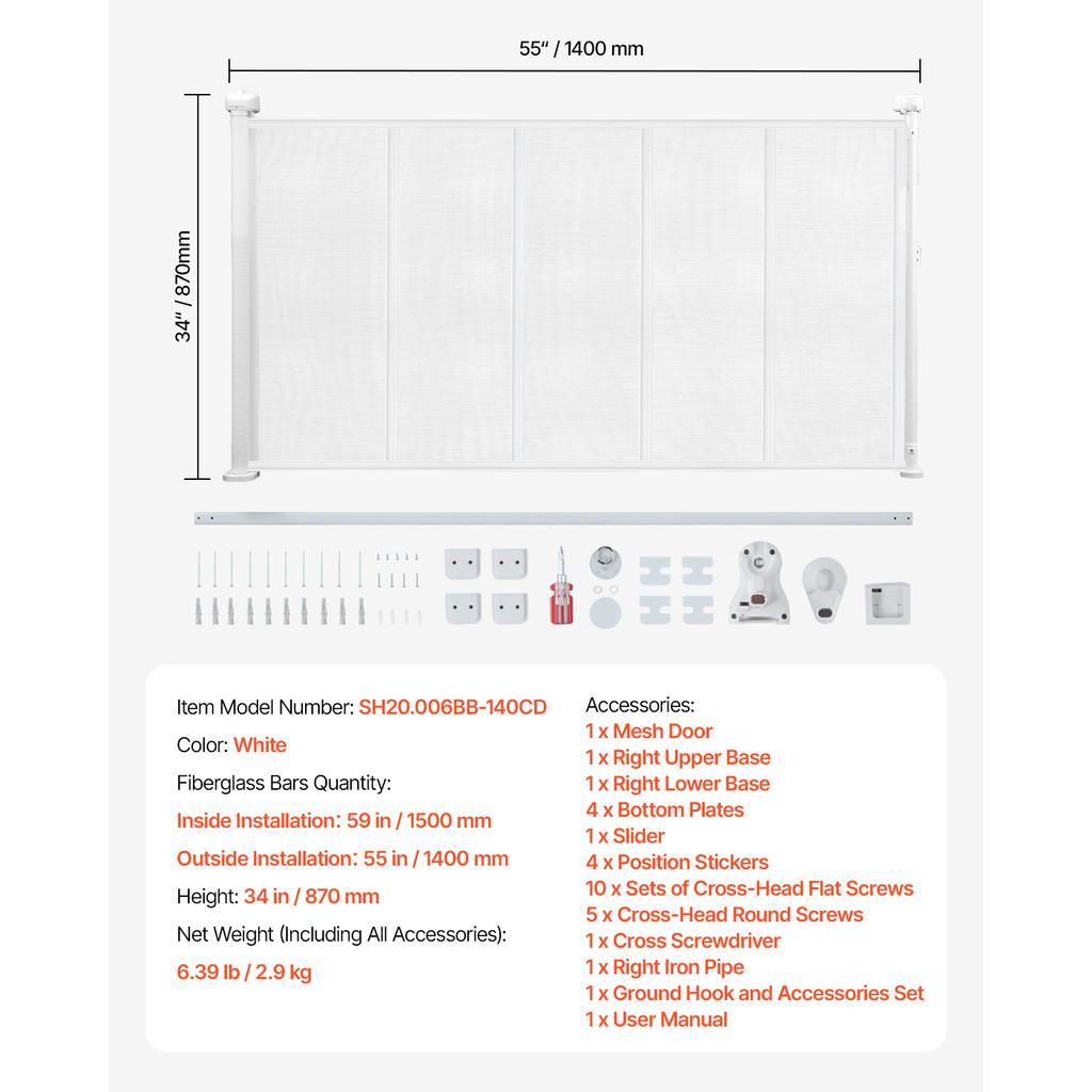 SucceBuy Retractable Baby Gate Extends Up To 55/71/110 Inch Wide Retractable Gate for Kids or Pets for Indoor Stairs Doorways