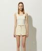 LADY VOLUME Leather Shorts_Cream