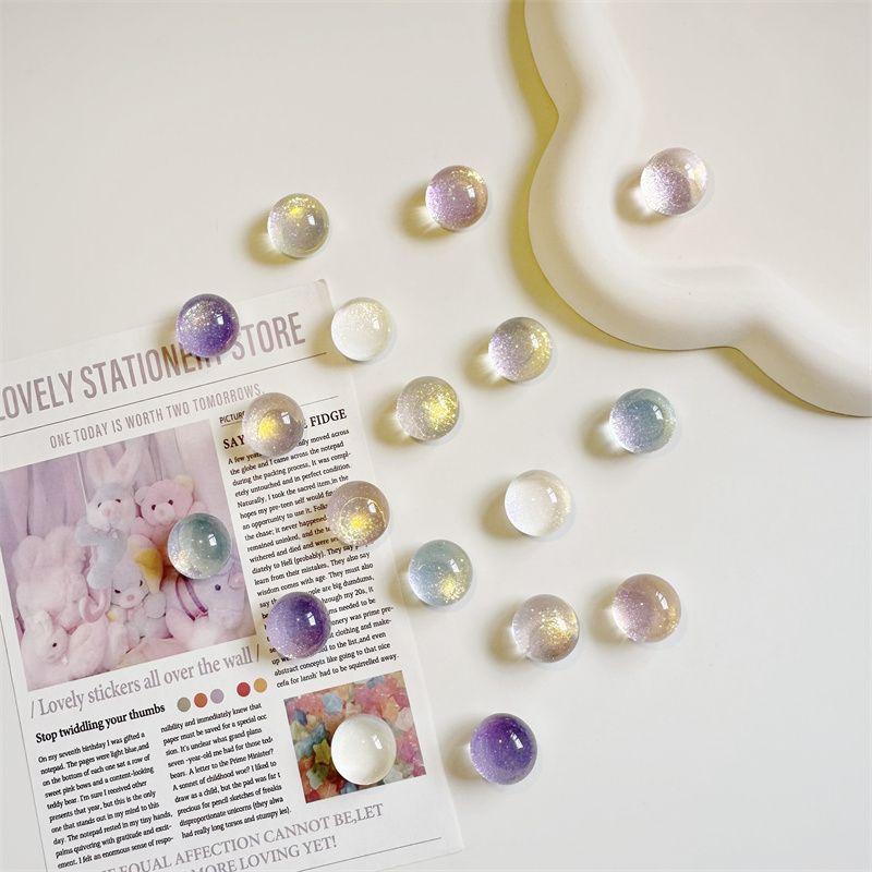 5/10pcs Cute Glitter Round Fridge Magnets Shiny Transparent Magnetic Stickers for Refrigerator Kitchen Home Decoration