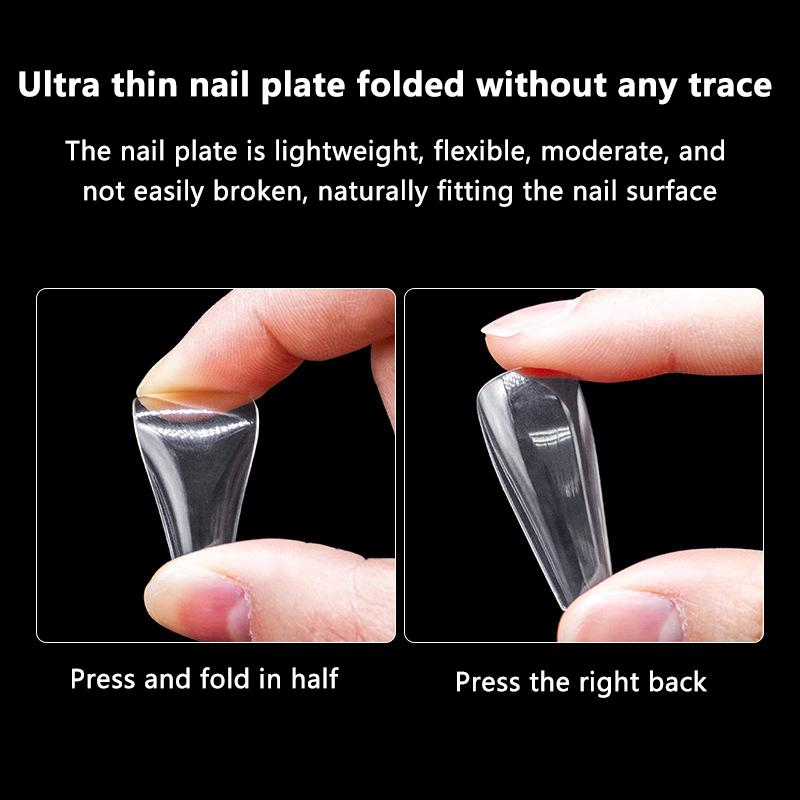 240Pcs Boxed Clear Press Fake Nails Tips Ultrathin Full Paste Fake Nails Wearing Armor Nail Tools