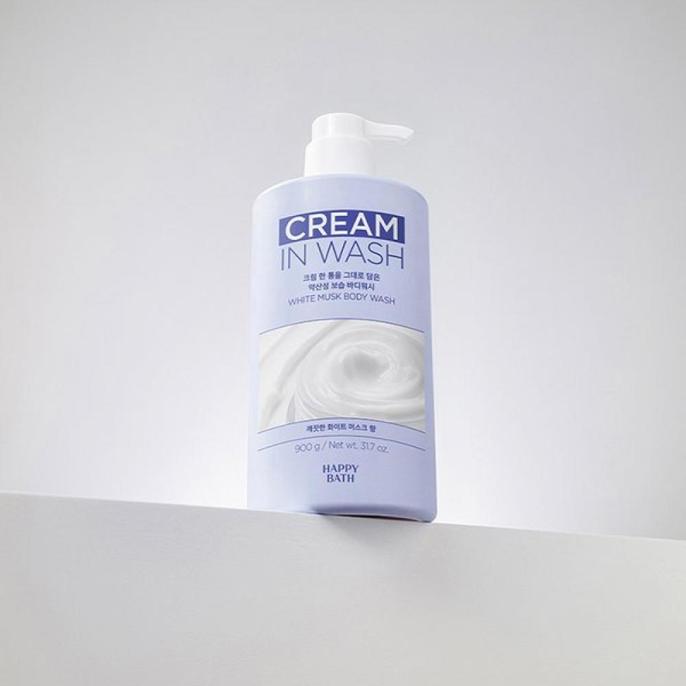 Happy Bath Creamy Wash White Musk Body Wash 900g
