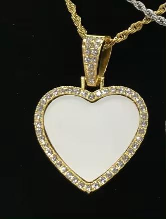 RubySub 2020 New Heart Sublimation Necklace Hip Hop Jewelry Necklace Sublimation Necklace Blanks