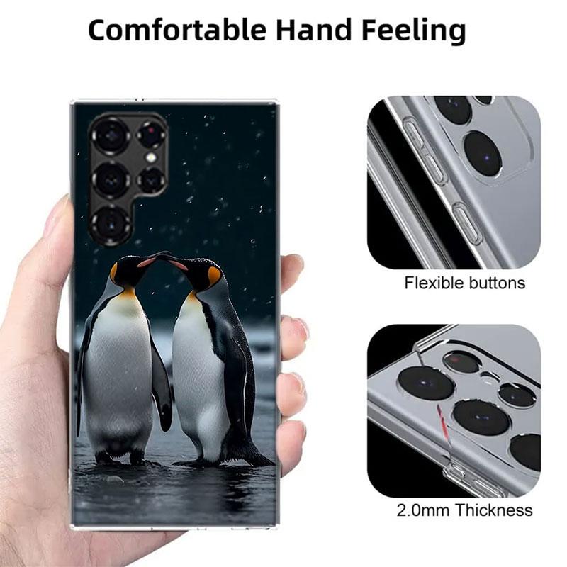 Penguins Love at the North Pole Cases Phone Case for Samsung Galaxy S26 Ultra S25 Edge S24 S23 FE S21 Plus S20 S22 Cover TPU Cap