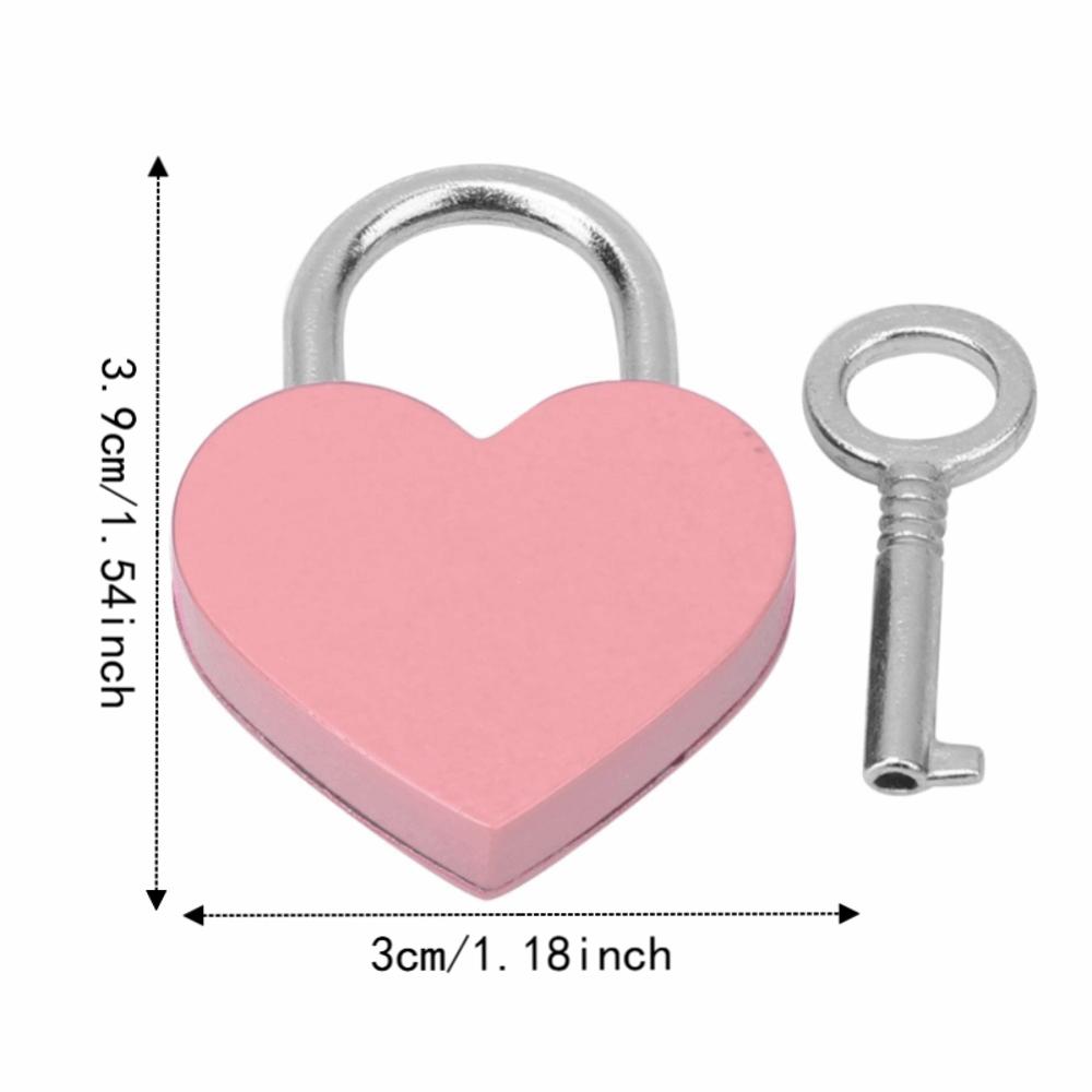 2pcs Colorful Exquisite Heart Shaped Padlock With Keys Love Lock Padlock Handbag Decoration
