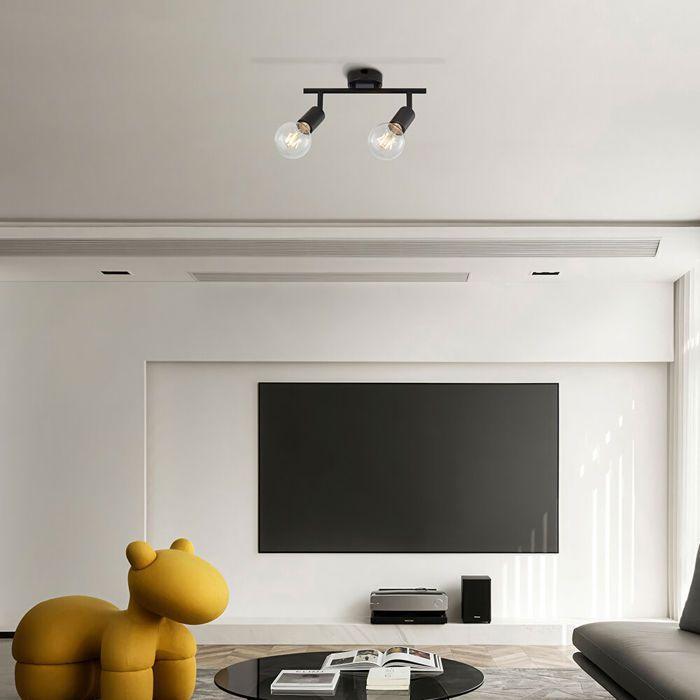 Plafonnier LED décoratif 2xE27 23W IP20 – Noir