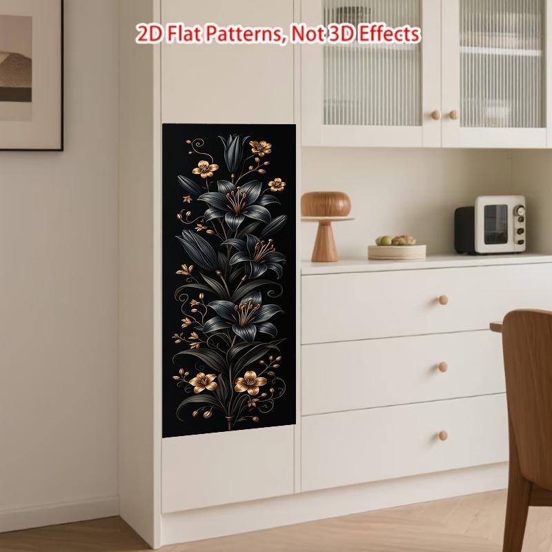 84Style Fridge Stickers Refrigerator Cover Door Landscape Plant Sea Vinyl Self Adhesive Kitchen Furniture Decor Wrap Freezer Sticker DIY