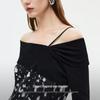ONLY Women's One-Shoulder Knit Patchwork Crop Top