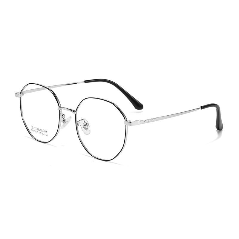 Ultra-Light Fashion Retro Polygonal Metal Eyeglass Frames for Myopia