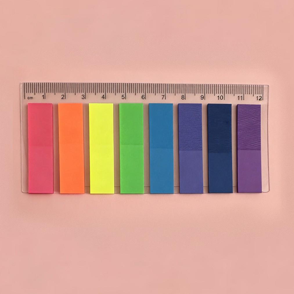 Transparent Fluorescent PET Index Tabs - Writable Student Memo Stickers
