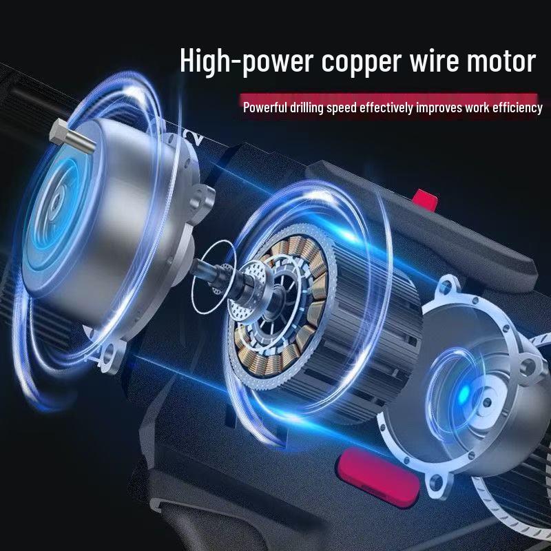 Rechargeable Two-Speed Lithium Battery Hand Drill - Multi-functional Impact Electric Screwdriver Tool for Household Use