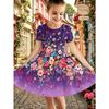 Vestiti Stampati 3D per Bambina Vestito da Festa Corto Manica Corta Principessa Canotta Vestito con Stampa Floreale 3D