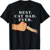 Best Cat Dad Father & Kitty Paw Fist Bump T-Shirt