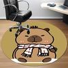1pc Winter Scarf Capybara Carpet for Office Non-Slip, Round Carpet, Soft & Comfortable, Carpet for Office, Lightweight Round Floor Mat