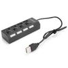 Plug and Play USB2.0 Hub High Speed Multiport Adapter Black USB2.0 Splitter  Keyboard Connection