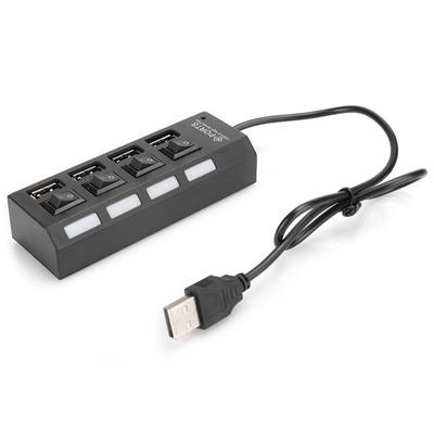 Plug and Play USB2.0 Hub High Speed Multiport Adapter Black USB2.0 Splitter Keyboard Connection