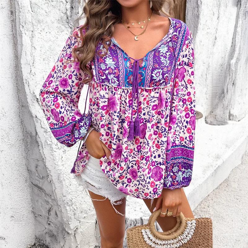 Nye Mote Trykte Langermet T-skjorter Dame