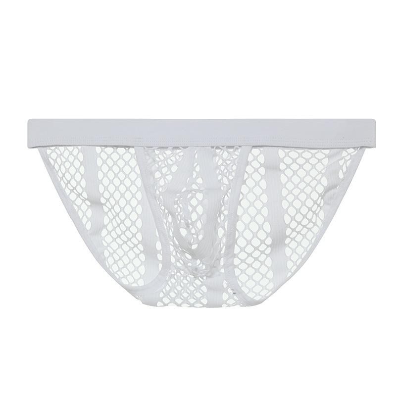 Sexy Mesh See Through Underwear Men's Briefs Transparent Male Panties Gay Underpants High Split Briefs for Man