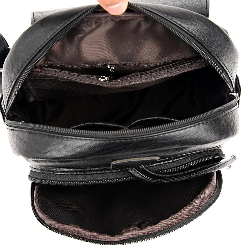Women's 2023 Soft Lambskin Backpack – Versatile Double Shoulder Bag with Large Capacity, Stylish for College Students and Casual Use.