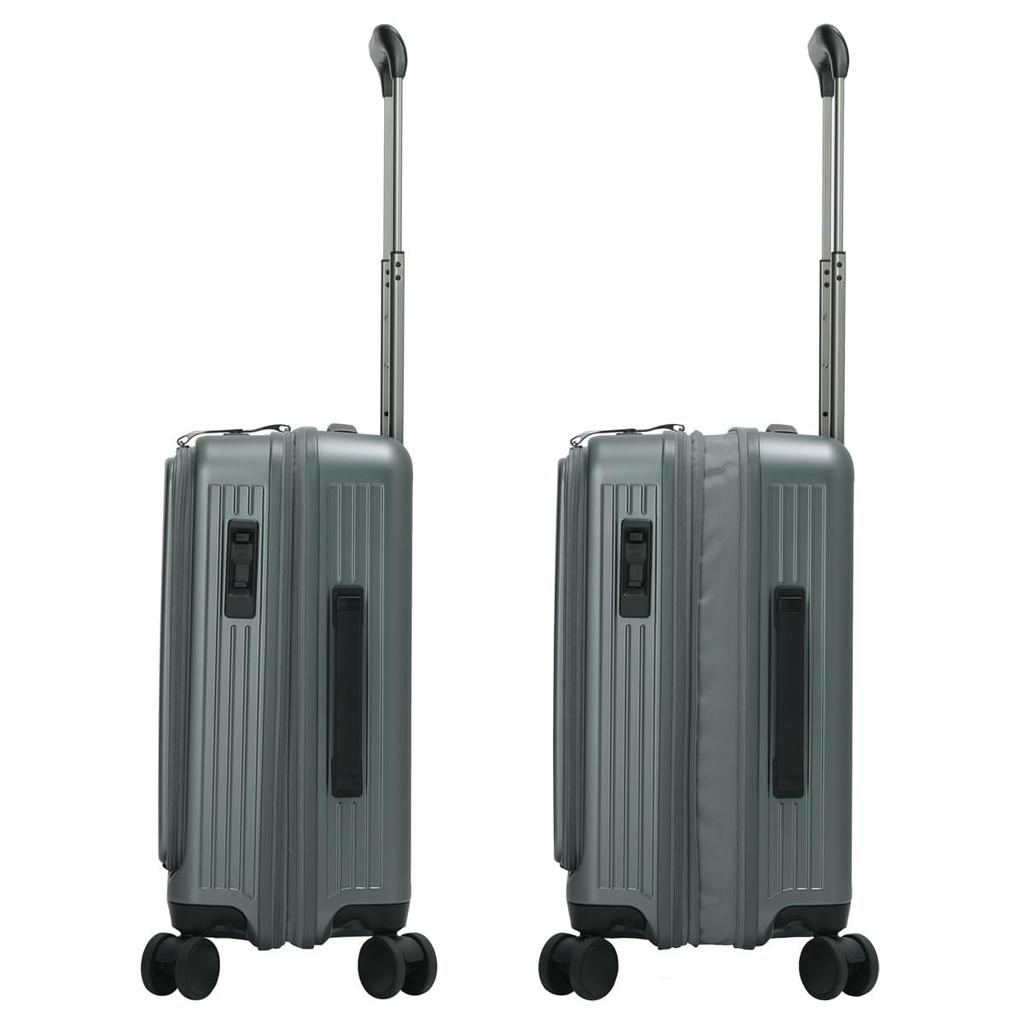 Bermas Inter City BS Suitcase (Amazon.co.jp Exclusive), Front-Opening, Expandable, 37-43L Capacity, 3.4kg, Iceland Green