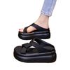 Thick-soled Cool Slippers for Women's 2025 Summer New Outer Wear Muffin Shoes Thick-soled Fashionable Versatile Beach Cool Slippers