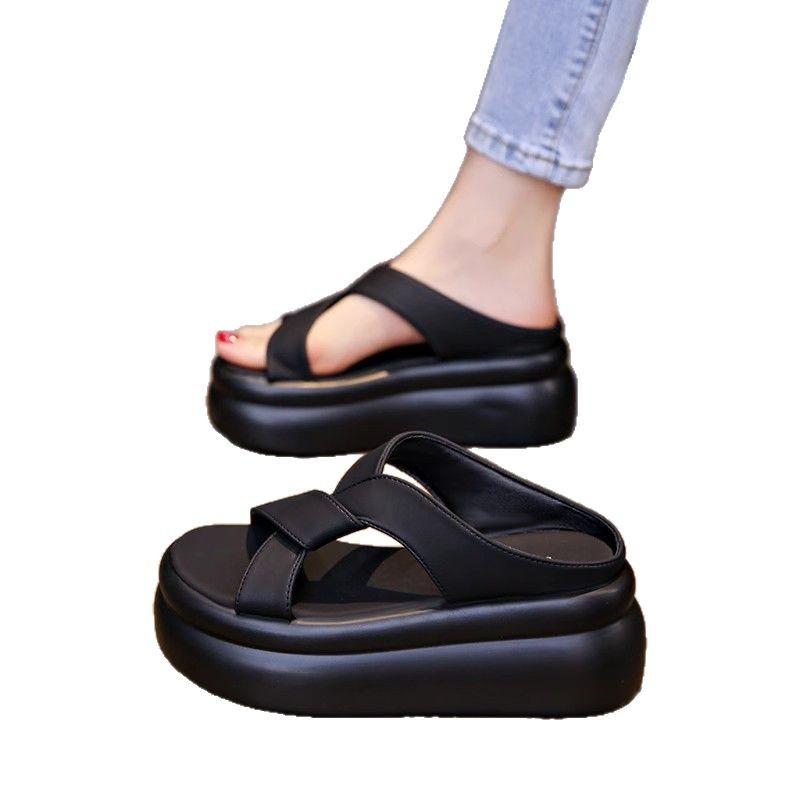 Cool Pantoletten mit dicker Sohle für Damen Sommer 2025 neu, Muffin-Schuhe für den Außenbereich, modische, vielseitige Strand-Cool-Pantoletten mit dicker Sohle